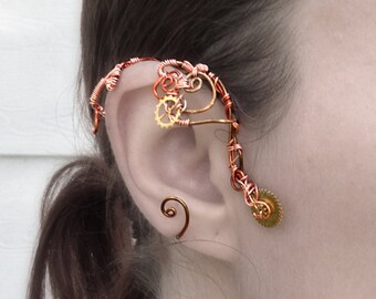 Copper and Cogs Wire Wrap Ear Wrap - Right Ear