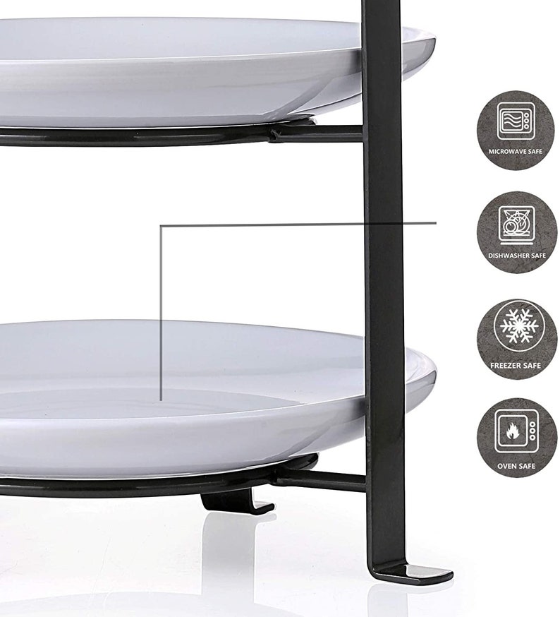 3 Tier Graphite Serving Plate Stand With Birdplates Included Etsy