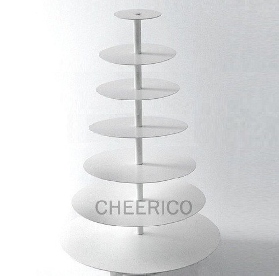 7 Tier White Maypole Cupcake Stand Display Tower Dessert
