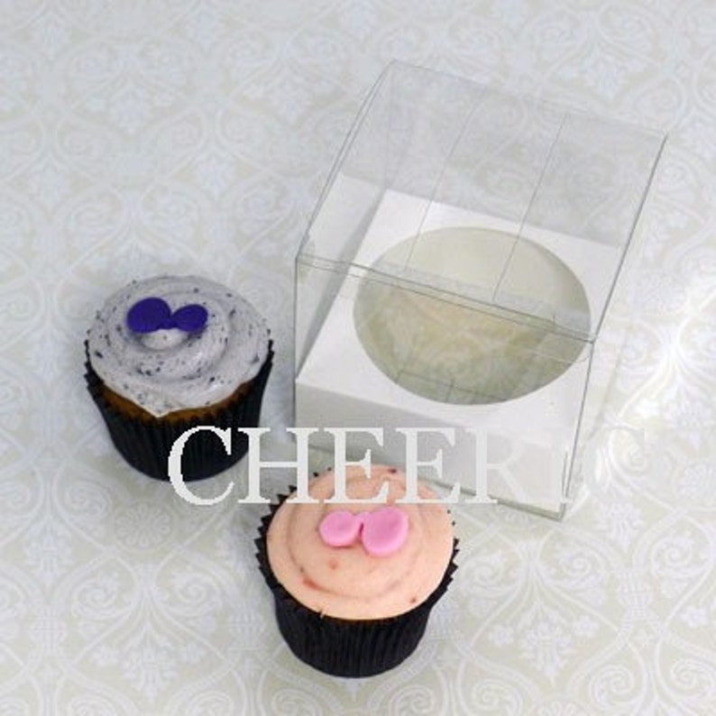 25 Units of Clear Cupcake Boxes With Cupcake Insert Etsy