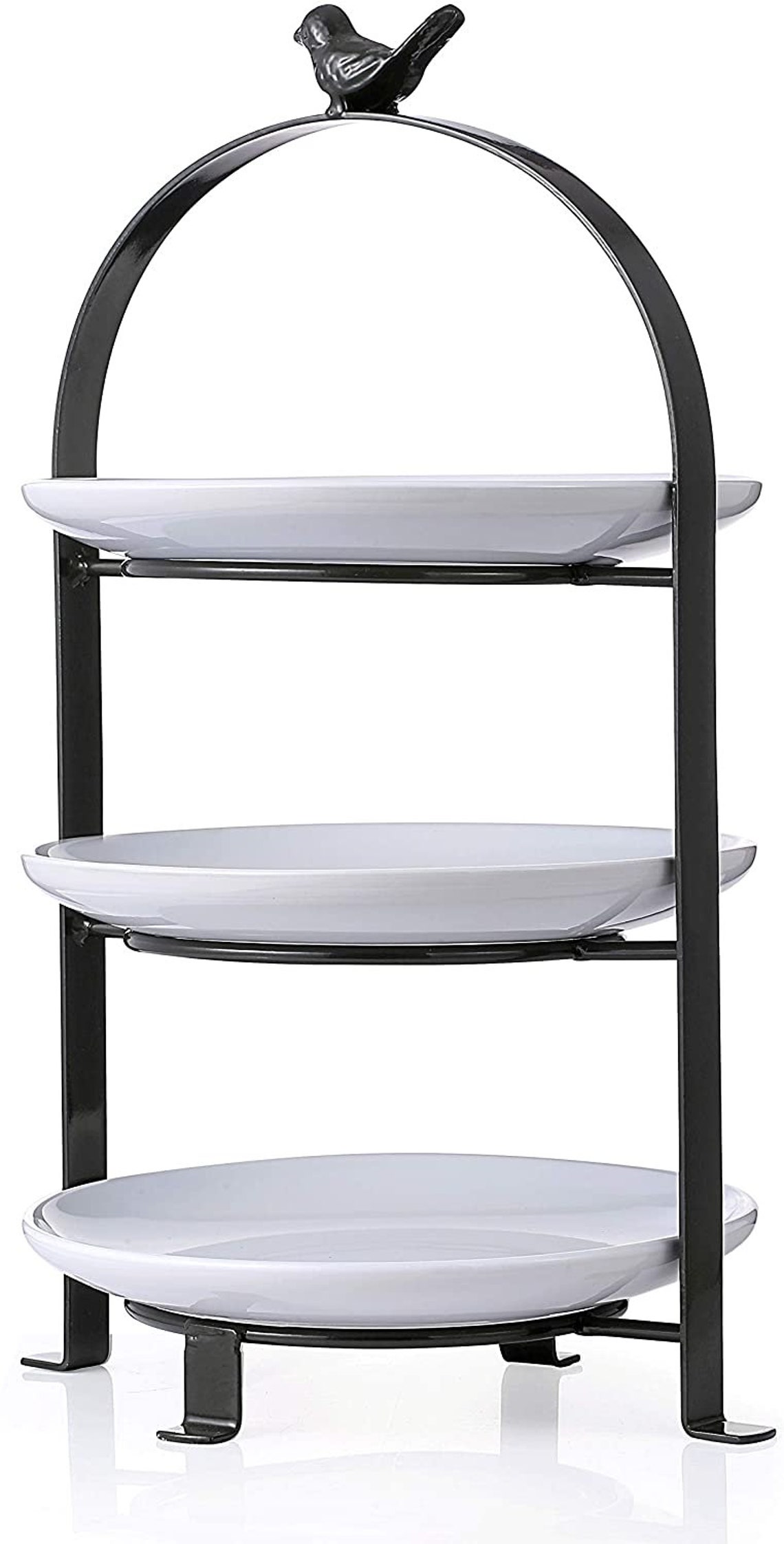 3 Tier Graphite Serving Plate Stand With Birdplates Included Etsy