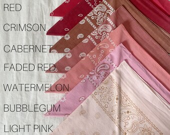 Hand Dyed Bandana - Reds