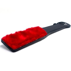 Fur Lined 12" Paddle: Red