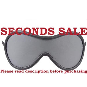 SECONDS SALE** Gray Blindfold Genuine Leather Black Suede Lining
