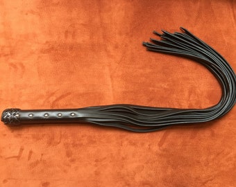 30" Heavy Duty Black Leather Tail Whip