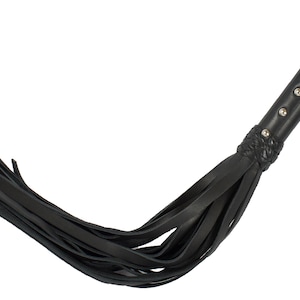 Bondage Black Leather 20&quot; Strap Whip