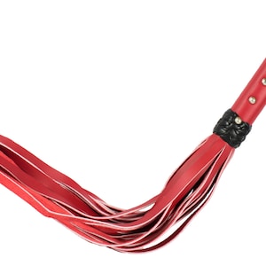 Bondage Red Leather 20&quot; Strap Whip