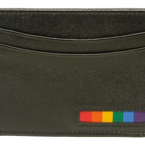 Tarjetero de piel negra con diseño de orgullo gay, 6 diseños diferentes
