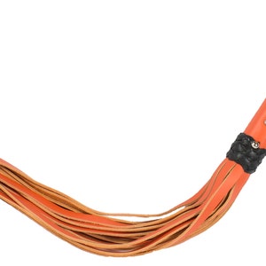 Bondage Orange Leather 20&quot; Strap Whip