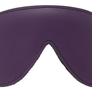 Paarse gewatteerde oogzak blinddoek echt zachte leren voering