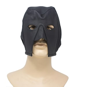 Leather Bondage Executioner Styled Hood Genuine Leather With Laces