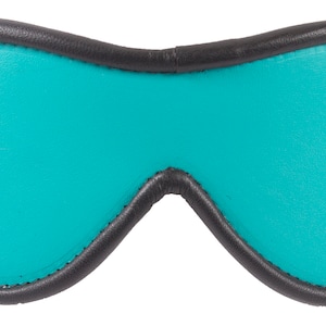 Turquoise Blindfold Genuine Leather Black Suede Lining