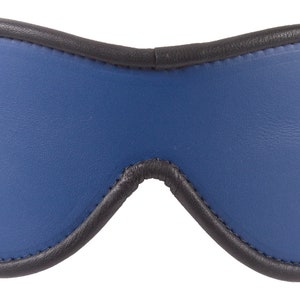 Blue Blindfold Genuine Leather Black Suede Lining