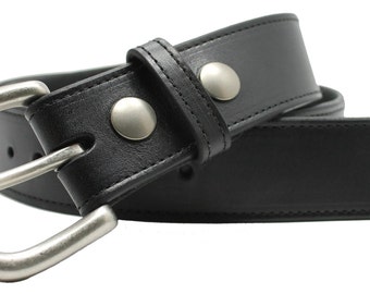 Ceinture en cuir véritable Latigo de 1 1/2", noire, cognac ou russet personnalisée gratuite, boucle amovible