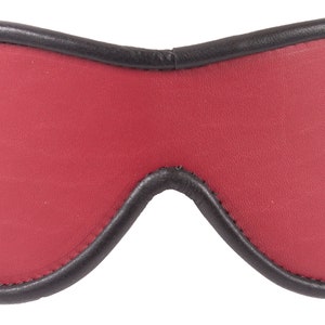 Red Blindfold Genuine Leather Black Suede Lining