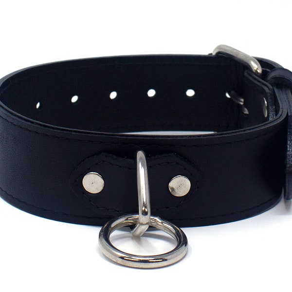 Thick 1.5" Wide Leather Collar