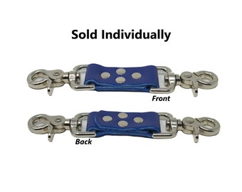 2 Point Cuff Clip Blue Leather Restraint Connector