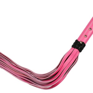 Bondage Pink Leather 20&quot; Strap Whip