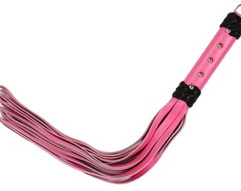 Bondage Pink Leather 20" Strap Whip