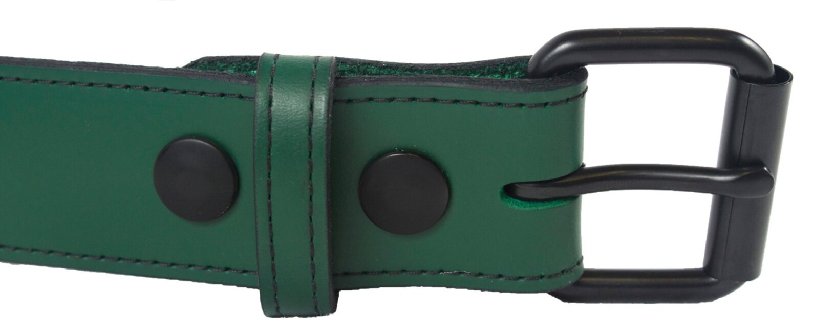 1 1/2 Genuine Green Leather Belt Changeable Buckle Etsy