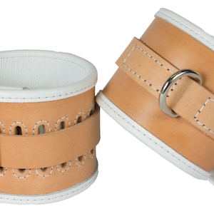 Ankle Cuffs Hospital Style Tan/White Restraints Bondage