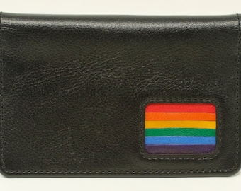 Cartera para tarjetas de crédito con la bandera del Orgullo Gay, 6 diseños diferentes, color negro