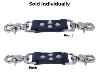 2 Point Cuff Clip Black Leather Restraint Connector