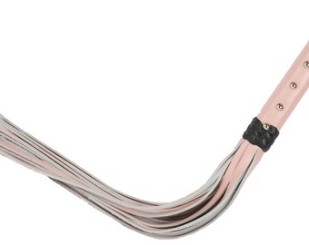 Bondage Light Pink Leather 20" Strap Whip