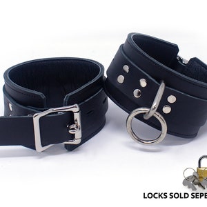 Soft Leather Lined Locking Ankle Cuffs (LBST520A)