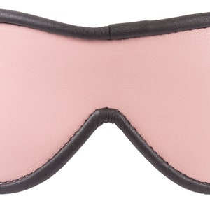 Light Pink Blindfold Genuine Leather Black Suede Lining