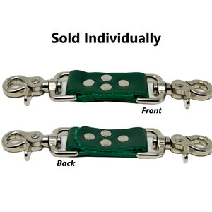 2 Point Cuff Clip Dark Green Leather Restraint Connector