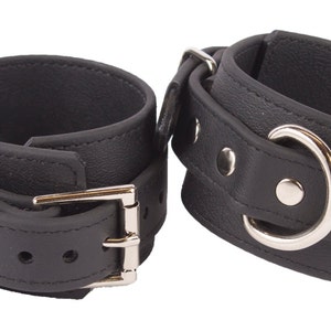 Rubber Ankle Cuffs Black Bio-thane Restraints (LBRB314BK)