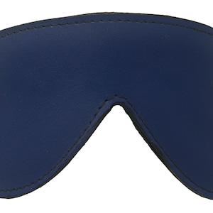 Blauwe gewatteerde oogzak blinddoek echt zachte leren voering