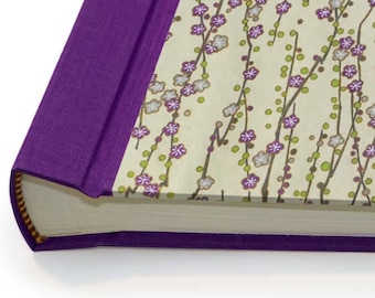 Handgemachtes Fotoalbum mit Kirschblüte Design "Hanami violett"