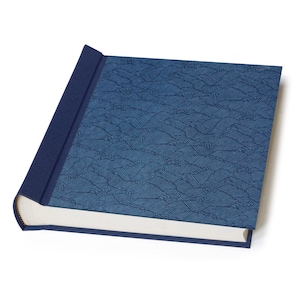 Handmade Photo Album with Printed Japanese Navy Waves Pattern  &quot;Arashi Blue&quot;