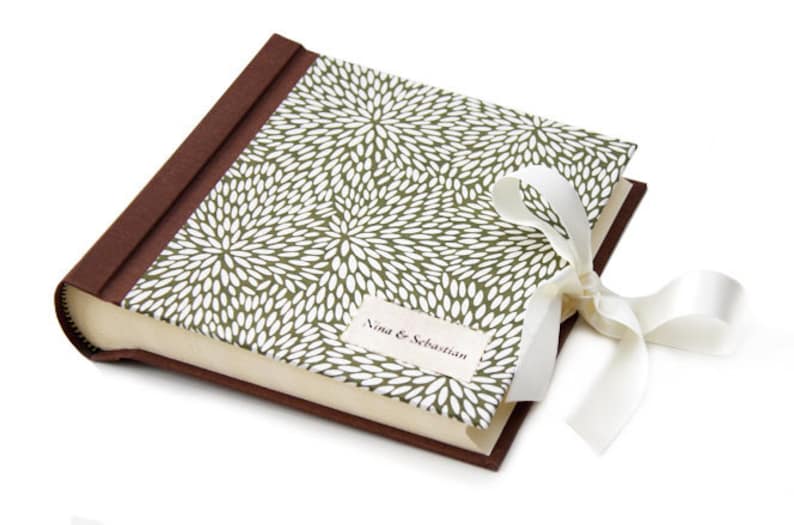 Personalised Photo Album with Classic Japanese Olive Rice Grain Design Rice Grain Olive image 2