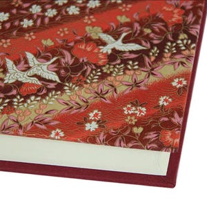 Libro de visitas y álbum de fotos "Tobu", con diseño de grulla de kimono japonés tradicional hecho a mano