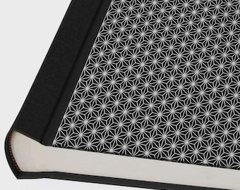 Handmade Photo Album Traditional Japanese Star Pattern with Black Binding "Hoshi"