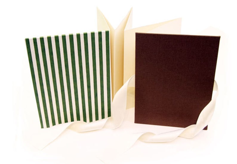 Handmade Green Stripes Concertina Accordion Photo Album Midori image 1