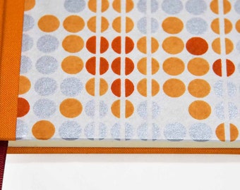 2024 Planner / Handmade Pop Art Orange Silver Dots Book "Noren"