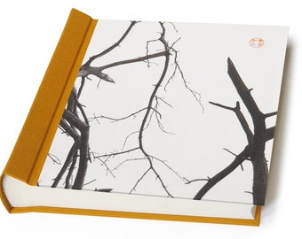 Handgefertigtes Leinen-Fotoalbum mit japanischem Baum-Motiv "Branches"