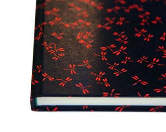 Handmade Glossy Red Dragonfly Notebook / Journal "Tombo"