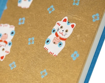 2026 Planner Gold Leaf Maneki Cat Book “Mankei Neko"