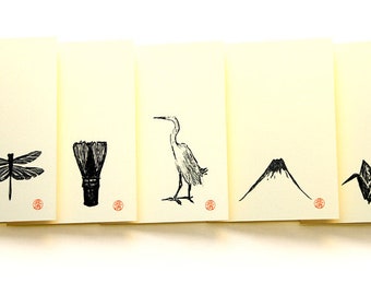 Japanese Illustration 5 Invitation Card Set "Japan"