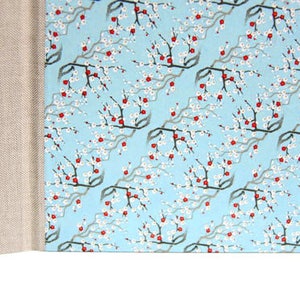 Handcrafted Baby Blue Photo Album Vintage Japanese Cherry Blossom Pattern Spring Blue limited image 2