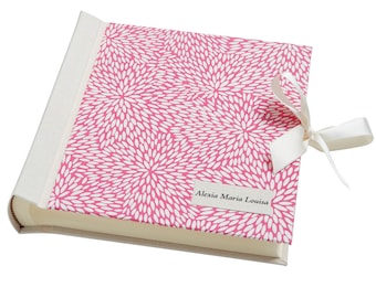 Personalised Japanese Photo Album with Rice Pattern - "Rice Grain Pink"
