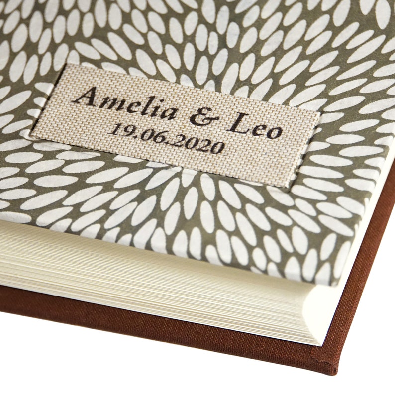 Personalised Photo Album with Classic Japanese Olive Rice Grain Design Rice Grain Olive image 1