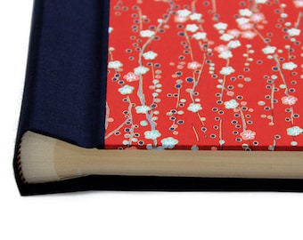 Handcrafted Photo Album with Japanese Cherry Blossom Red Design "Hanami Red"