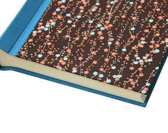 Handmade Wedding and Anniversary Photo Album Cherry Blossoms Brown Pattern "Hanami Brown"