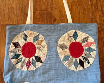 Bolso tote antiguo de Dresde, extragrande y raro, forrado con dos bolsillos interiores, bolso tote extragrande, ideal para viajes o la playa, con un encanto desgastado.